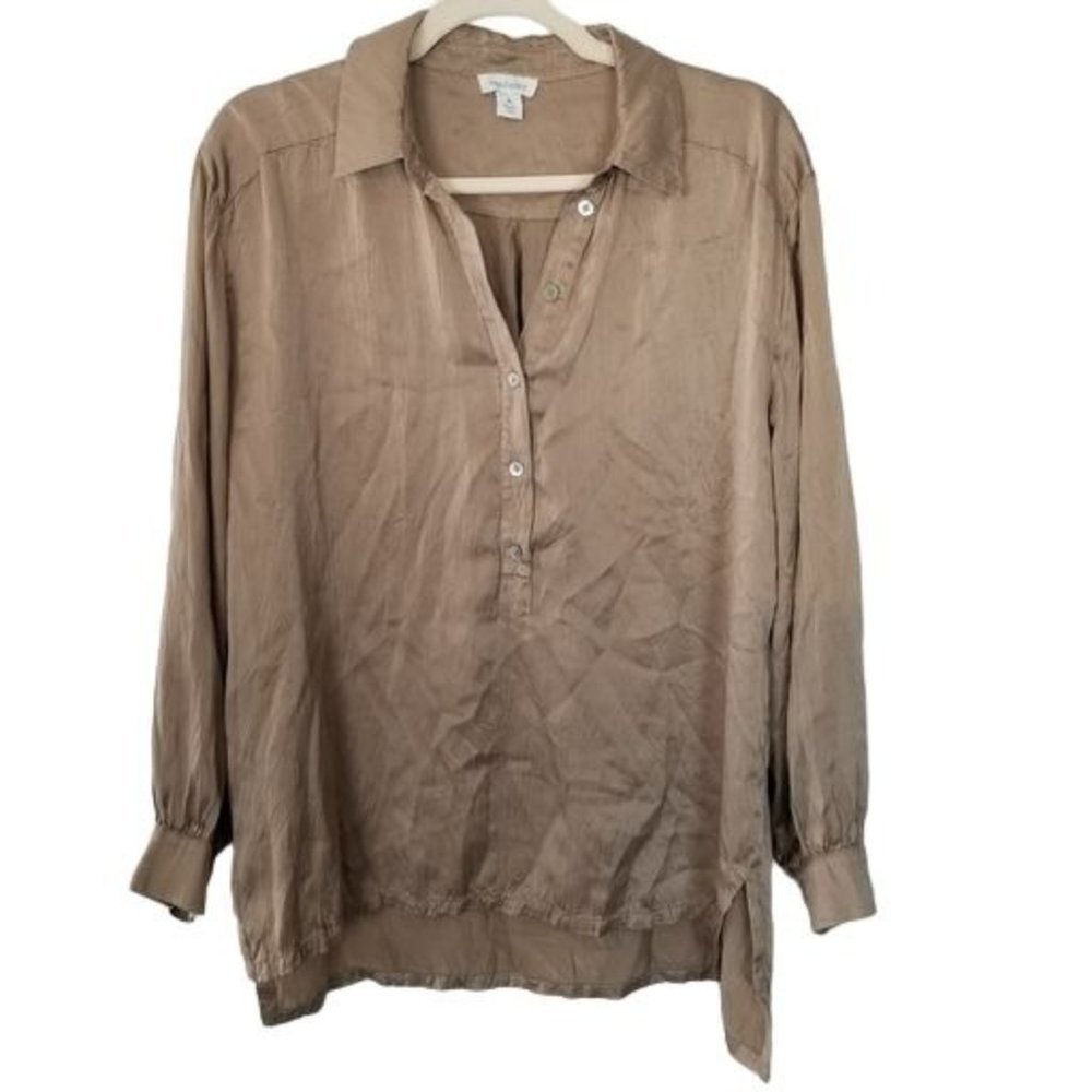 Sundance Womens M Brown Long Sleeves Hi-Low Tunic